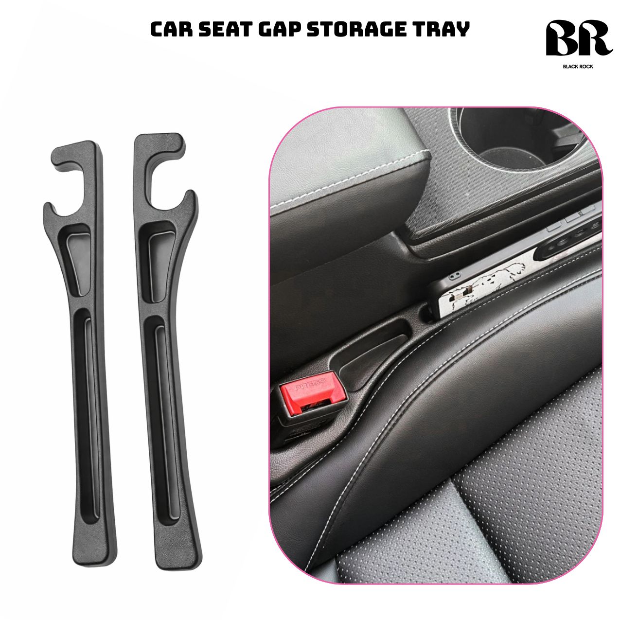 CAR SEAT GAP STORAGE TRAY